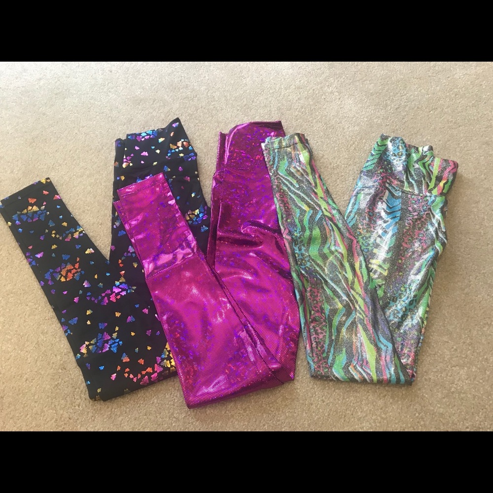 Bundle High waisted metallic leggings size XS